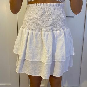 Hight-Rise Smocked-Waist Tiered Skirt